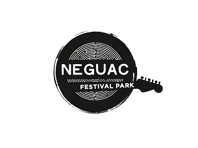 Neguac Festival Park black branding circle festival guitar logo rough texture