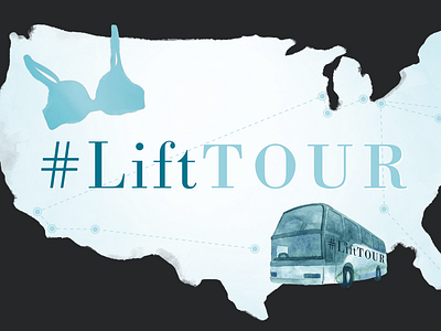 #LiftTOUR Branding bra branding bus lingerie logo map markers tour