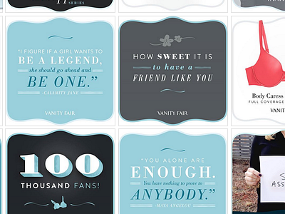 Vanity Fair Social Tiles bra branding image lingerie post quotes share social typography vanity fair