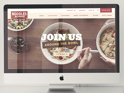 Noodles & Company Website Redesign bowl food menu navigation noodles pasta responsive restaurant search ui