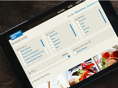 Honey Suckle White Recipe Filter custom dinner filter food modules recipe scroll sort turkey ui