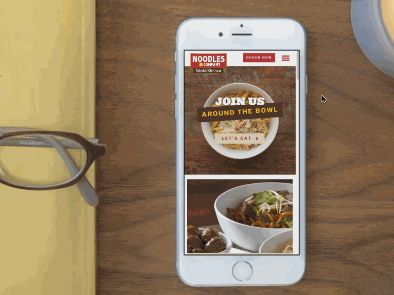 Noodles & Company Mobile View Demo accordion food menu mobile noodles responsive sort ui