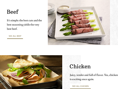 Homepage Product Callouts abstract beef cards chicken flat food grit paper photography texture ui ux