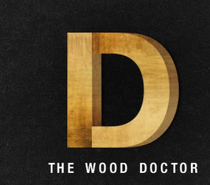 The Wood Doctor branding carpenter d doctor letter logo texture wood