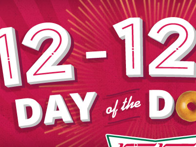 12 12 12 Krispy Kreme Facebook Tab 12 3d 3d type doughnuts dozen jessica pine krispy kreme sunburst typography