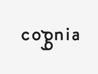 cognia, #1 black bold brain cognitive eyeglasses glasses logo mark minimal simple smart thinking type