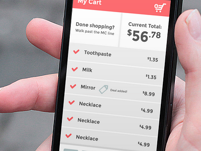 smartcart shopping list interface list mobile shopping ui