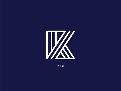 K + Z initial logo logo design