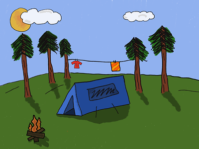 Camping Sketch ipad pro procreate