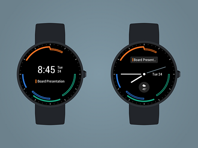 Timecoyl Watchface Display android wear calendar ux ui design watch app watch design watch face