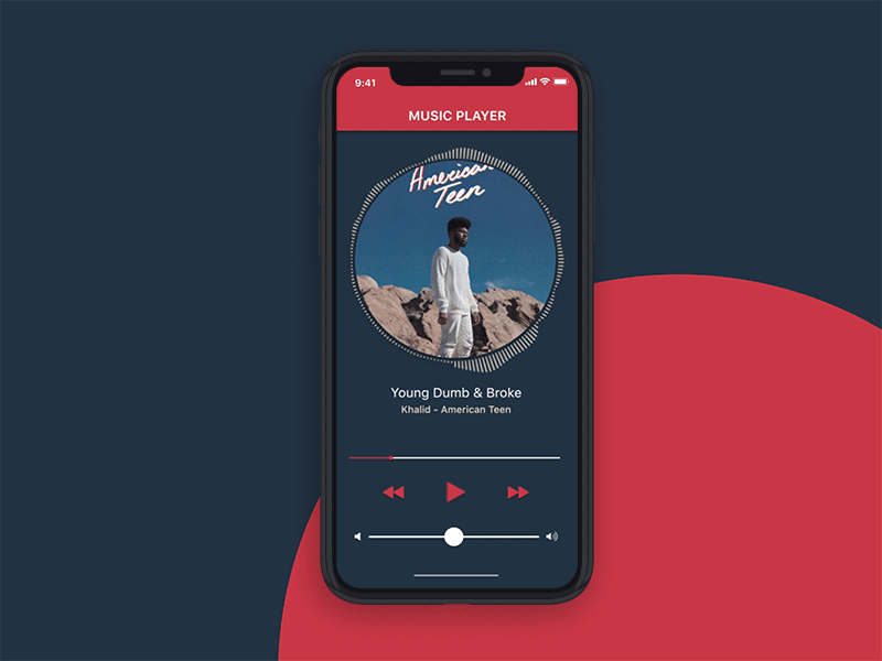 Music Player after effects album cover daily ui challenge design interface khalid music player sound ui waveform