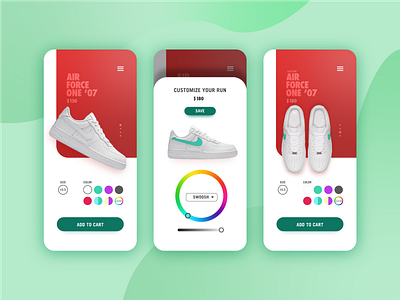 Customize Your Shoes app design flat design gradient interface minimal ui