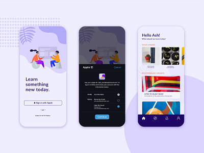 Daily UI Sign Up app design flat flat design illustration interface ios 13 minimal sign in with apple ui