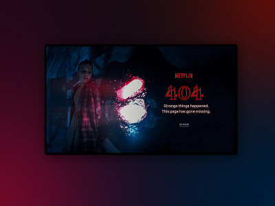 Daily UI 404 Error 404 design error page gradient interface minimal netflix strangerthings ui webdesign