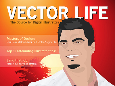 Magazine Cover Illustration cover illustration illustrator magazine miami vice palm tree school vector white suit