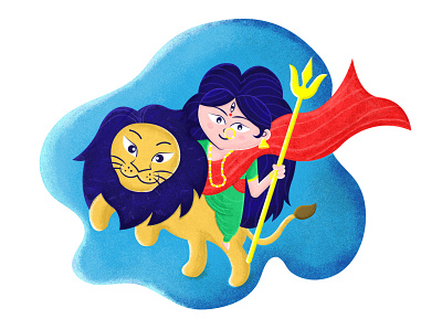 Durga 2020 branding cartoon design illustration vector