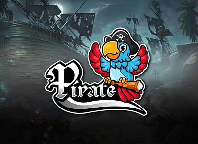 PIRATE BIRD bird logo cartoon design esports gaming illustration logo mascot twitch