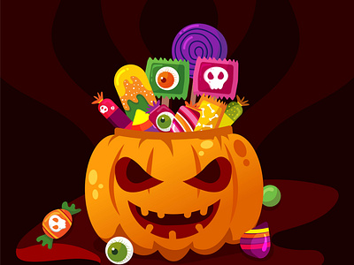 Halloween candy with pumpkin busket!!
