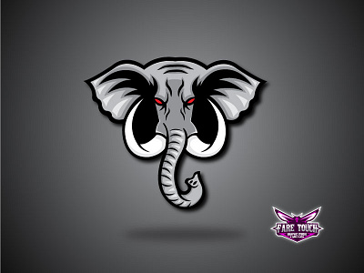 white Elephant mascot logo