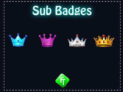 crown sub badges crown emotes esports gaming illustration mascot sub badges twitch