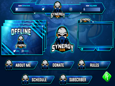 twitch overlay design esports gaming mascot overlay panels screens twitch