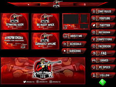 twitch overlayy cartoon esports gaming illustration mascot overlay panels screens twitch