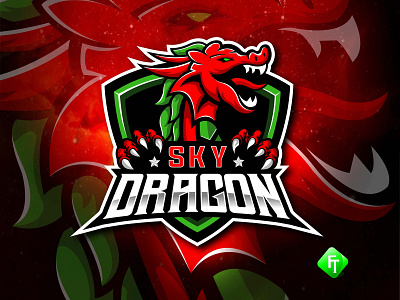 red dragon mascot logo cartoon dragons esports gaming illustration logo mascot twitch