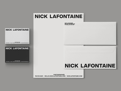 Nick Lafontaine - Stationery brand branding business card businesscard envelope design layout letterhead logo photographer photography print stationery typography