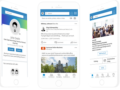 Concept for a Meetup Service on LinkedIn app concept concept linkedin meet up rsvp