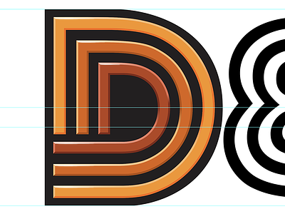 "D" digital graphic design illustrator lettering retro type