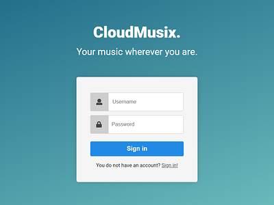 Login page