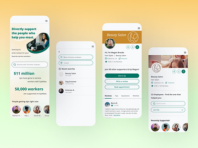 Mobile UI - Yelp meets Patreon by Julie Hoxie on Dribbble