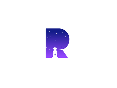 R mark branding letter lighthouse logo logo design r