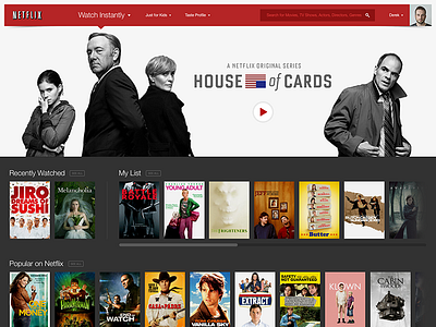 Netflix comp design redesign site design web web design website