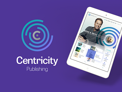 Centricity Publishing blue branding design identity ipad logo purple responsive ui ux web website