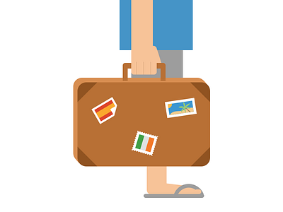 Infographic Guy glyph illustration illy suitcase summer travel