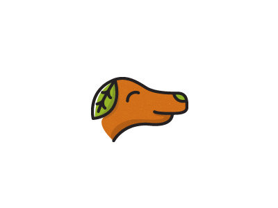 Organic Dog Treats Logo dog ear illustration leaf logo treats