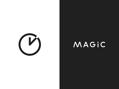 Magic Logo branding clock design geometric logo magic magical symbol time vector wand