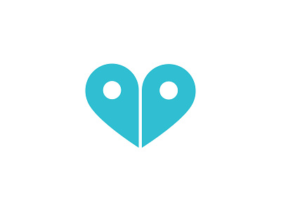 Pin Heart Logo geo heart location map pin