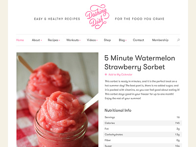 Dashing Dish Recipe Page design method page recipe web