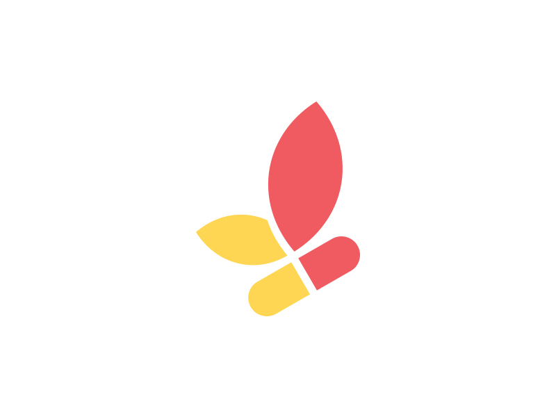 pill butterfly logo design