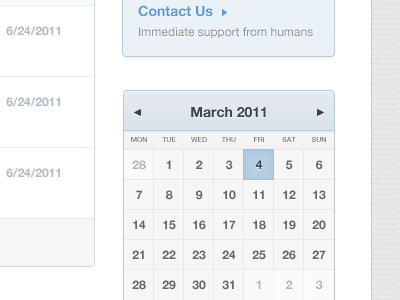 UI Elements - Fido calendar cms dashboard interface support ui user