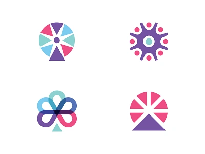 Ferris Wheel Logo circle ferris geometric logo people wheel