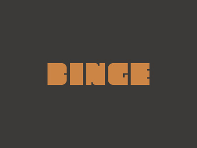 Binge v2 Custom Wordmark big binge block fat geometric lettering