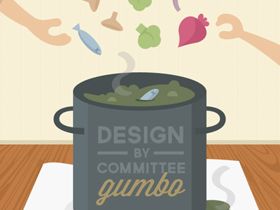 Design By Committee Gumbo Illustration fun gumbo illustration stew veggies