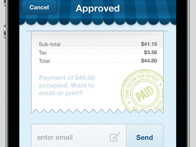 Payment Appproved UI app application ios iphone paid receipt ui