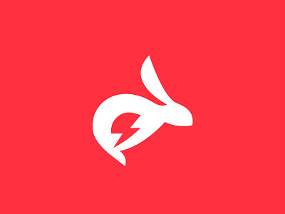 Bunny Logo agile bunny design fast hare illustration lightning logo nimble quick