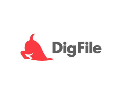 DigFile Logo dig digging dog file find finding logo