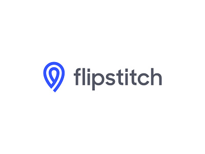 Flipstitch Final design flip geo location logo overlap thread