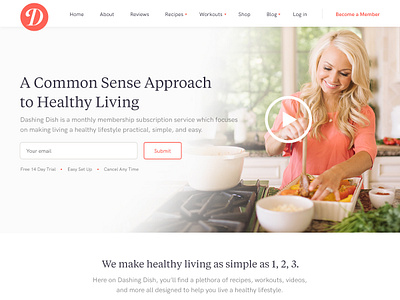Dashing Dish Homepage Redesigns dashing design dish health healthy living membership recipes web website